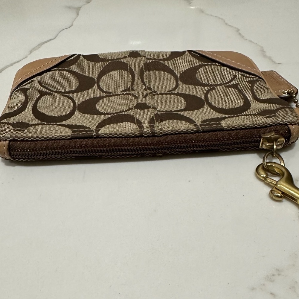 Coach Wristlet Canvas w/Leather trim - Picture 8 of 15